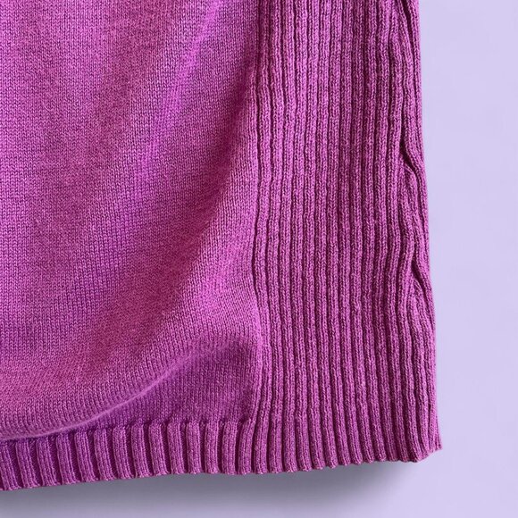 Vintage Y2K Magenta Ribbed Sweater Relativity M | Cozy Minimalist Knit Top - Picture 5 of 8